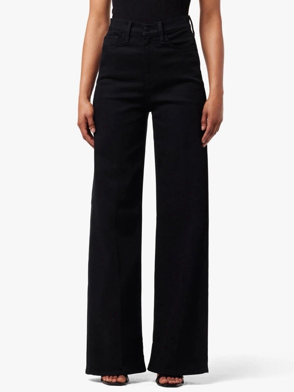 JOE’S Women's The Mia Petite Wide Leg Black Denim Jeans Size 27
